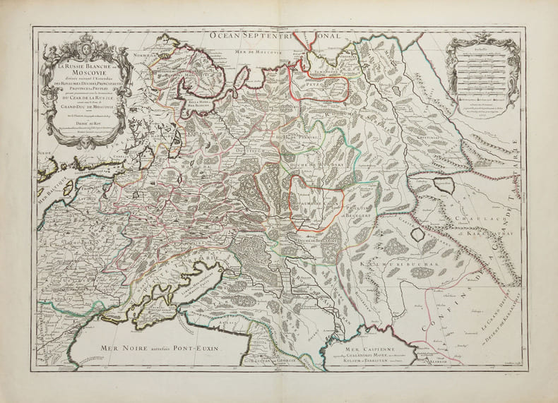  La Russie blanche ou Moscovie divis&eacute;e suivant l'estend&uuml;e des royaumes, duch&eacute;s, principaut&eacute;s, provinces et peuples qui sont pr&eacute;sentement sous la ...