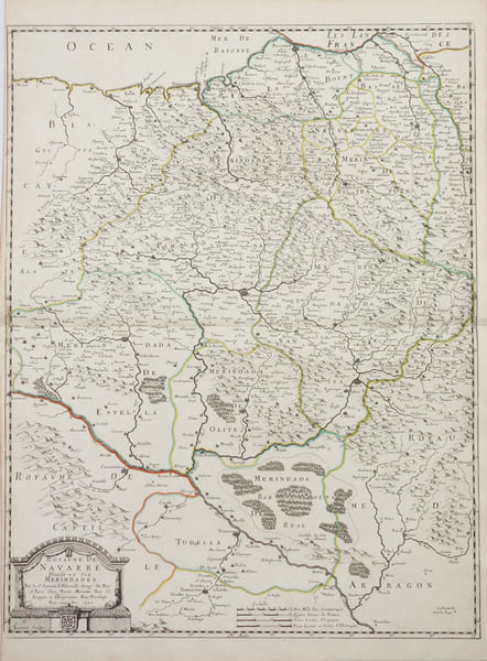  [NAVARRE] Royaume de Navarre divis&eacute; en six merindades.. SANSON d'ABBEVILLE (Nicolas).