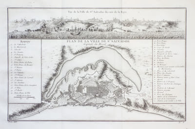  [BRESIL] Plan de la ville de St. Salvador capitale du Brésil.