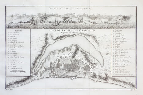  [BRESIL] Plan de la ville de St. Salvador capitale du Brésil.. BELLIN (Jacques-Nicolas).