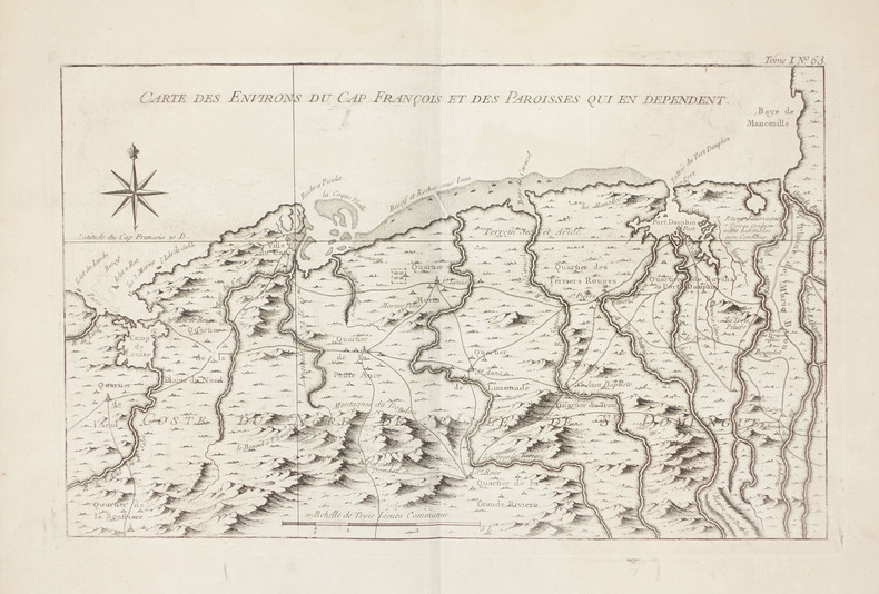  [HAITI] Carte des environs du Cap François et des paroisses qui en  dépendent.. BELLIN (Jacques-Nicolas).