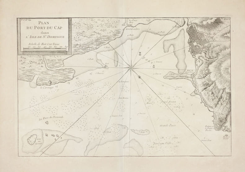  [HAITI] Plan du port du Cap dans l'isle de St. Domingue.. BELLIN (Jacques-Nicolas).