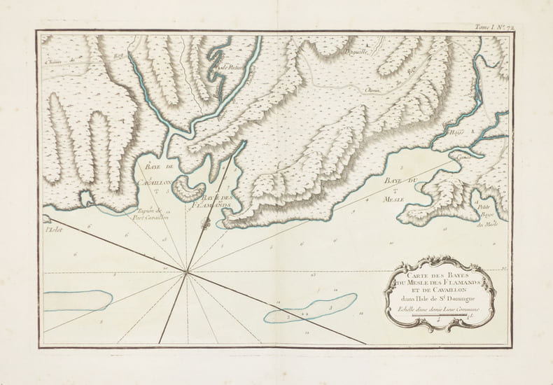  [HAITI] Carte des Bayes du Mesle des Flamands et de Cavaillon dans l'isle de St. Domingue.. BELLIN (Jacques-Nicolas).