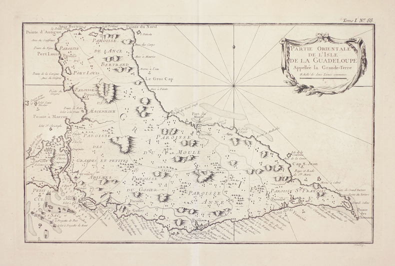  [GUADELOUPE] Partie orientale de l'isle de la Guadeloupe appellée la Grande-Terre.. BELLIN (Jacques-Nicolas).