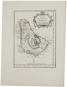  [BARBADE] Carte de l'isle de la Barbade.