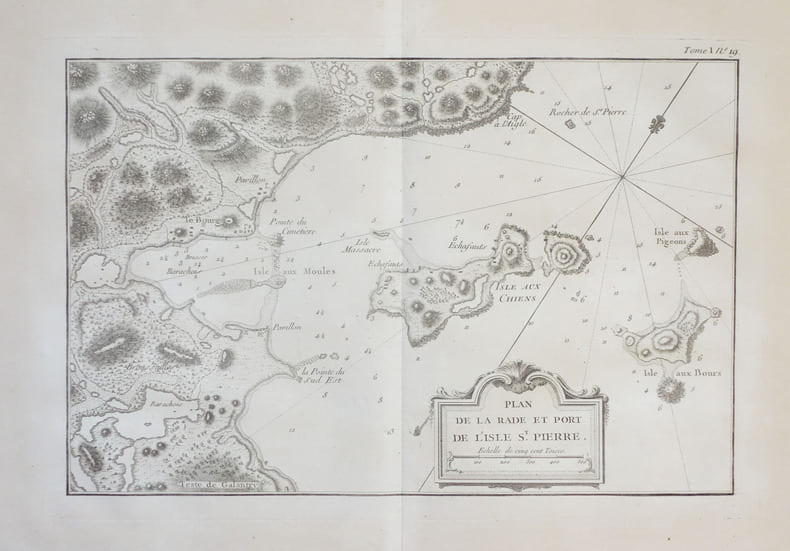  [SAINT-PIERRE-et-MIQUELON] Plan de la rade et port de l'isle St. Pierre.. BELLIN (Jacques-Nicolas).