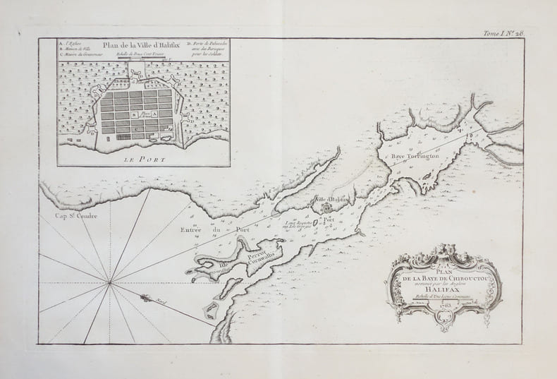  [HALIFAX] Plan de la baye de Chibouctou nomm&eacute;e par les Anglois Halifax.. BELLIN (Jacques-Nicolas).