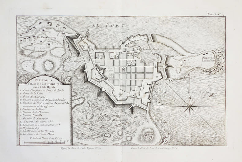  [LOUISBOURG/ILE du CAP-BRETON] Plan de la ville de Louisbourg dans l'Isle Royale.. BELLIN (Jacques-Nicolas).