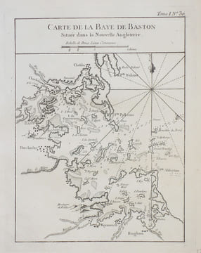  [BOSTON] Carte de la baye de Baston située dans la Nouvelle Angleterre.. BELLIN (Jacques-Nicolas).