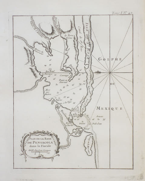  [PENSACOLA] Plan de la baye de Pensacola dans la Floride.. BELLIN (Jacques-Nicolas).