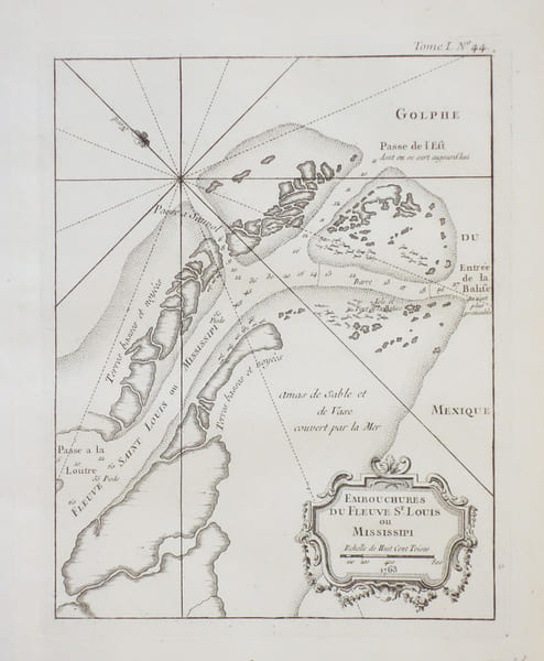  [MISSISSIPPI] Embouchures du fleuve St. Louis ou Mississipi.. BELLIN (Jacques-Nicolas).