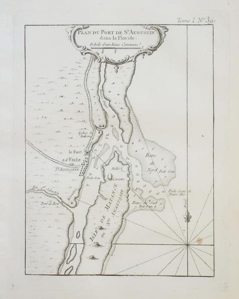  [FLORIDE/ST. AUGUSTINE] Plan du port de St. Augustin dans la Floride.. BELLIN (Jacques-Nicolas).