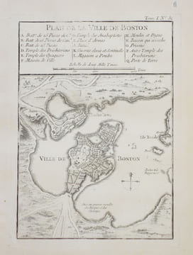  [BOSTON] Plan de la ville de Boston et ses environs.. BELLIN (Jacques-Nicolas).