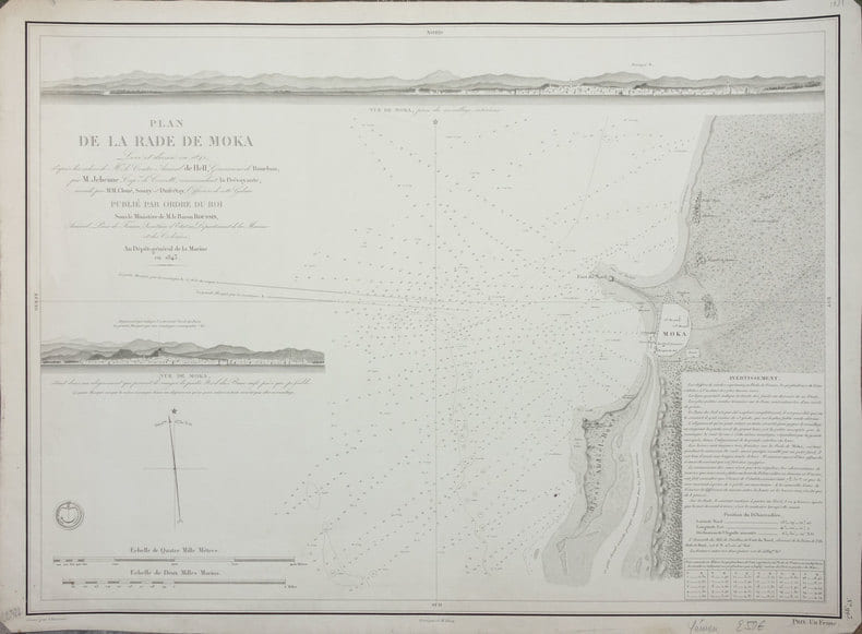  [YEMEN] Plan de la rade de Moka.. DEPOT-GENERAL DE LA MARINE.