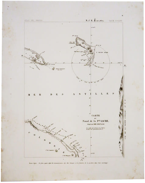 [CURACAO/BONAIRE] Carte du fanal de la Pte. Lacre d'apr&egrave;s une carte espag.le de 1816.. COULIER (Philippe-Jacques).