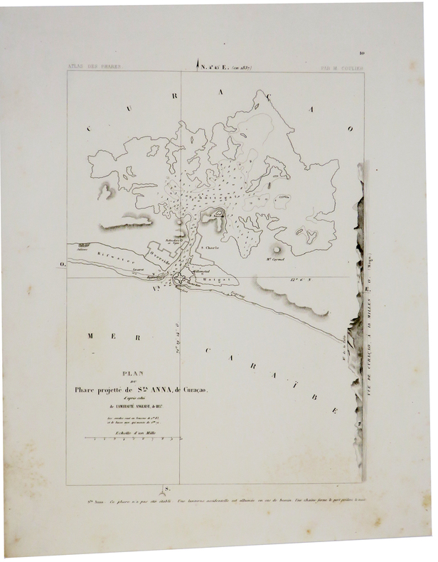 [CURACAO] Plan du phare projetté de Sta Anna, de Curaçao, d'après celui de l'amirauté anglaise, de 1837.. COULIER (Philippe-Jacques).
