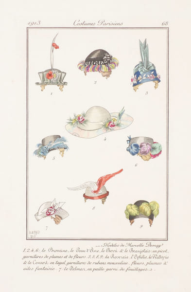 [CHAPEAUX] Mod&egrave;les de Marcelle Demay.. COSTUMES PARISIENS & BERTY (B.).