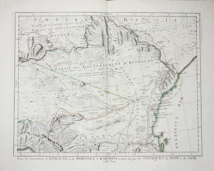  Partie des gouvernemens d'Astrakhan et de Woronez : le Kabarda et partie du pa&iuml;s des cosaques du Don et du Jaik.. SANTINI (Paolo).