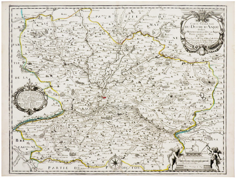  [ANJOU] Carte g&eacute;n&eacute;rale du duch&eacute; d'Anjou.. LE LOYER (Jean).
