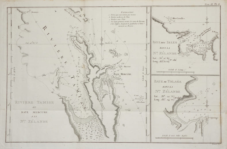  [NOUVELLE-ZELANDE] Rivi&egrave;re Tamise et Baye Mercure &agrave; la N.le Z&eacute;lande - Baye des Isles dans la N.le Z&eacute;lande - Baye de Tolaga dans la N.le Z&eacute;lande.. ...
