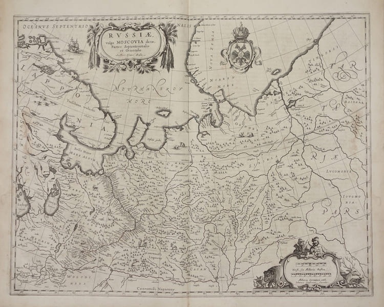  Russiae, vulgo Moscovia dictae, partes septentrionalis et orientalis.. JANSSON (Joannes).