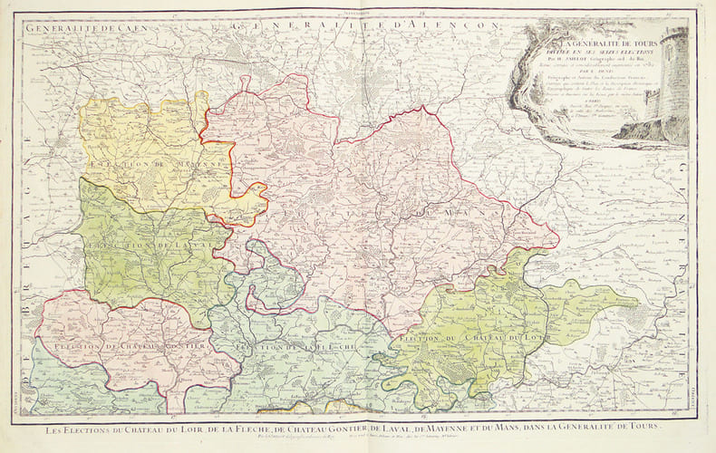  La G&eacute;n&eacute;ralit&eacute; de Tours divis&eacute;e en ses seizes &eacute;lections. Revue, corrig&eacute;e et consid&eacute;rablement augment&eacute;e en 1782.. JAILLOT (Alexis-Hubert).