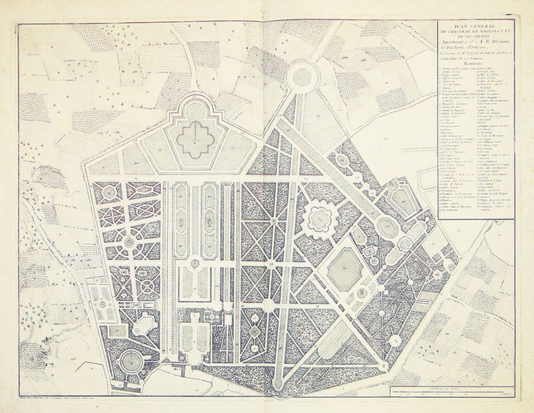  [BAGNOLET] Plan g&eacute;n&eacute;ral du chasteau de Bagnolet et de ses jardins, appartenant &agrave; S.A.R. Madame la duchesse d'Orl&eacute;ans, du dessein de Mr. Desgotz, ...