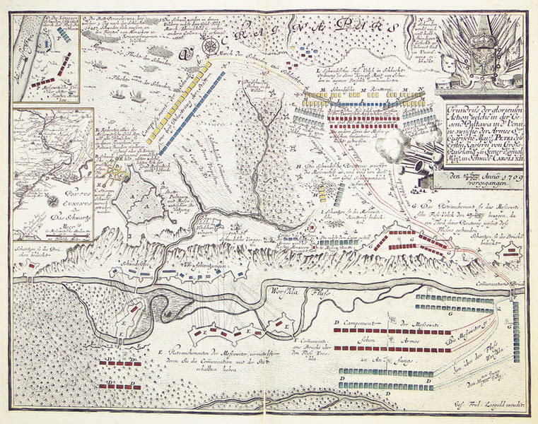  [UKRAINE] Grundriss der glorieusen Action welche in der Gegend Pultawa in der Ucraine.. LEOPOLD (Johann Friedrich).