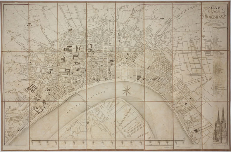  [BORDEAUX] Plan de la ville de Bordeaux.. TARDIEU (Jean-Baptiste).