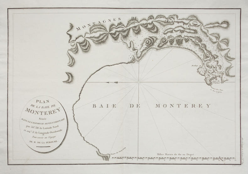  [MONTEREY] Plan de la baie de Monterey situ&eacute;e dans la Californie septentrionale.. LA P&Eacute;ROUSE (Jean-Fran&ccedil;ois de Galaup, comte de).