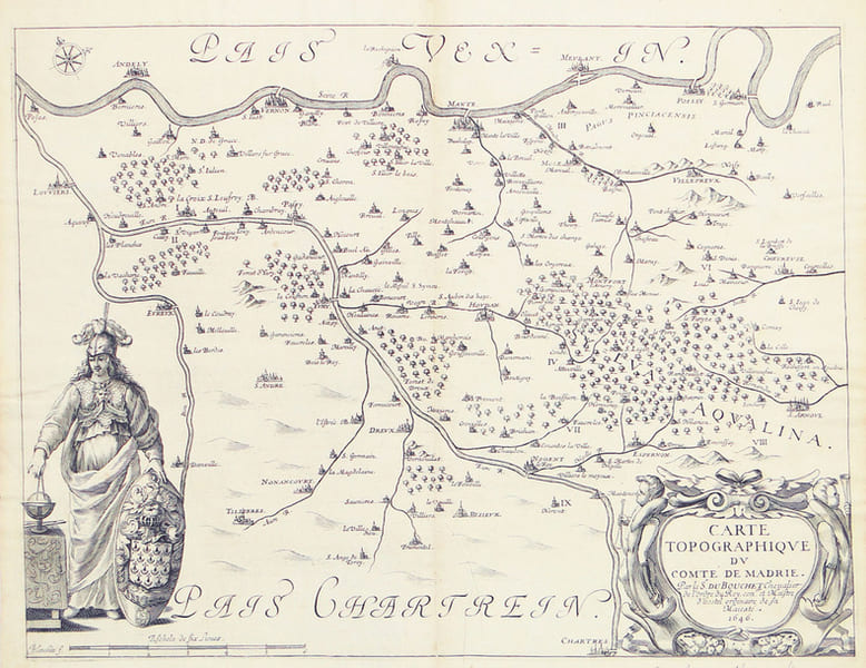  Carte topographique du comt&eacute; de Madrie.. BOUCHET (Jean du).