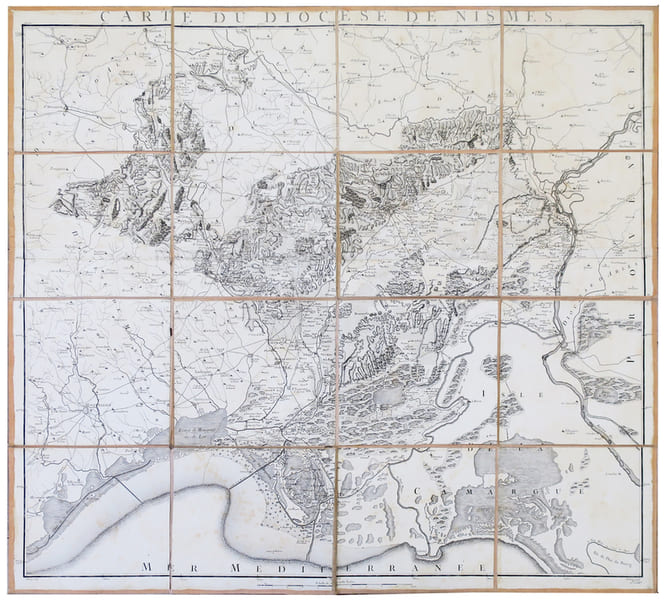  [NISMES] Carte du dioc&egrave;se de Nismes.. CASSINI de THURY (C&eacute;sar-Fran&ccedil;ois) & CAPITAINE (Louis).