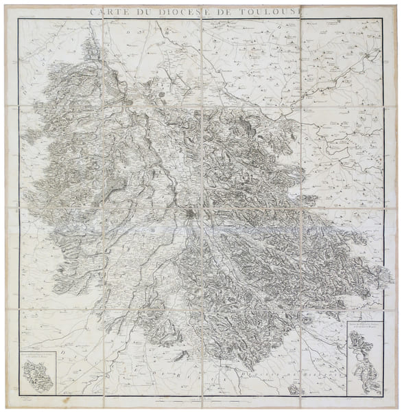  [TOULOUSE] Carte du dioc&egrave;se de Toulouse.. CASSINI de THURY (C&eacute;sar-Fran&ccedil;ois) & CAPITAINE (Louis).