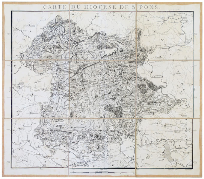 [SAINT-PONS-de-THOMIERES] Carte du dioc&egrave;se de St. Pons.. CASSINI de THURY (C&eacute;sar-Fran&ccedil;ois) & CAPITAINE (Louis).