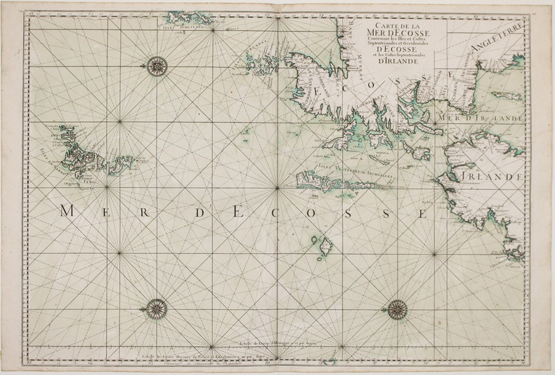  [ÉCOSSE & IRLANDE] Carte de la mer d'Ecosse contenant les isles et costes septentrionales et occidentales d'Ecosse et les costes septentrionales ...