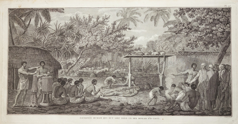  [POLYNESIE FRANCAISE/TAHITI] Sacrifice humain qui eut lieu dans un des morais d'O-Taiti.. COOK (James).