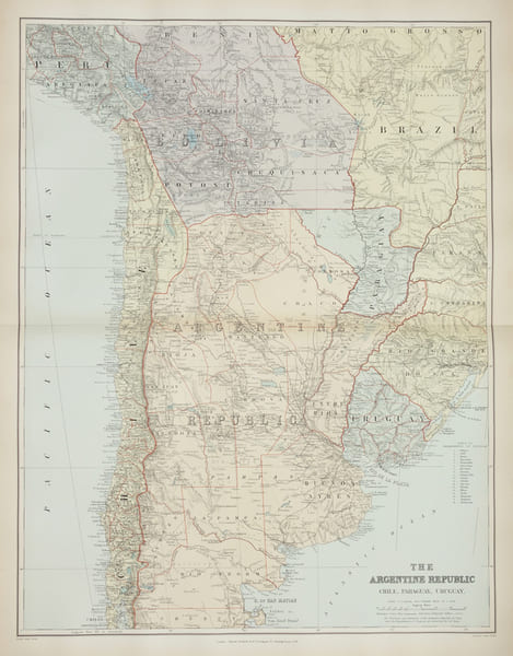  [ARGENTINE] The Argentine Republic. Chile, Paraguay, Uruguay.. STANFORD (Edward).