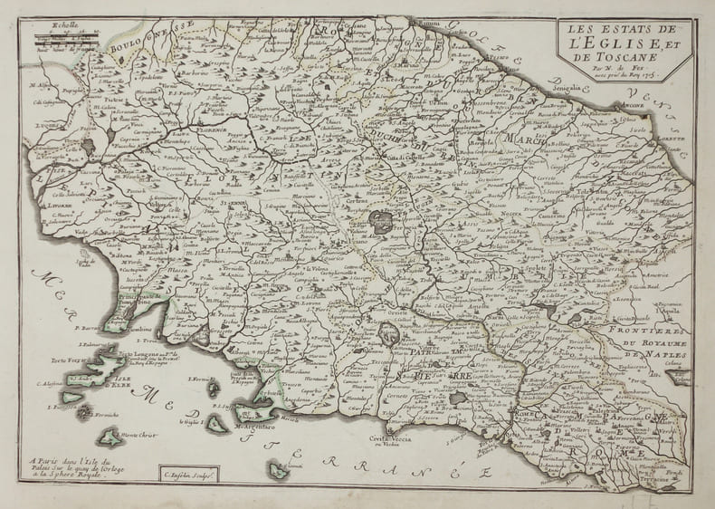  [TOSCANE & ROME] Les Estats de l'Eglise, et de Toscane.. FER (Nicolas de).
