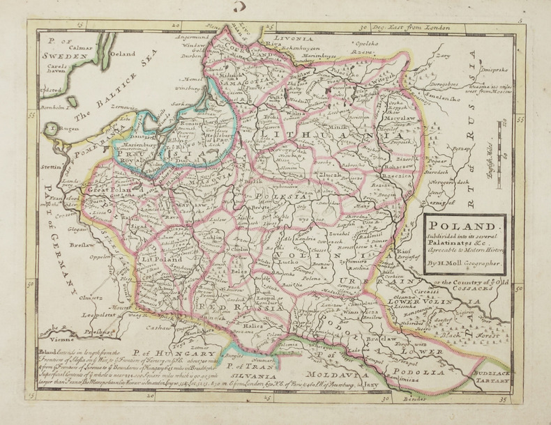  Poland subdivided into its several palatinates &c.. MOLL (Herman).