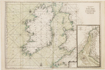  [IRLANDE] Carte générale des costes d'Irlande, et des costes occidentales d'Angleterre avec une partie de celles d'Ecosse.. NEPTUNE FRANCOIS.