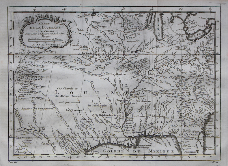  Carte de la Louisiane et pays voisins.. BELLIN (Jacques-Nicolas).
