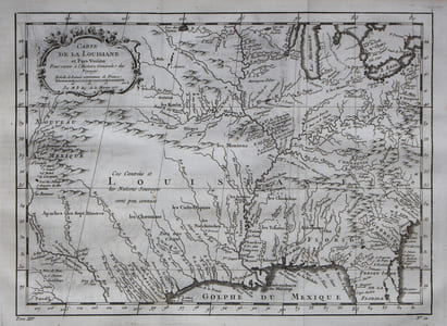 Carte de la Louisiane et pays voisins.