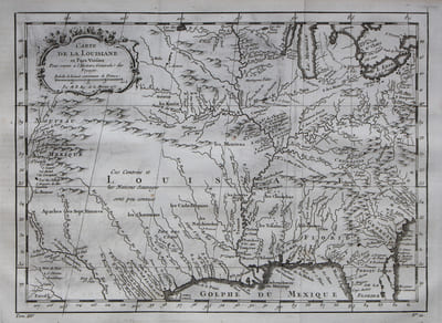 Carte de la Louisiane et pays voisins.