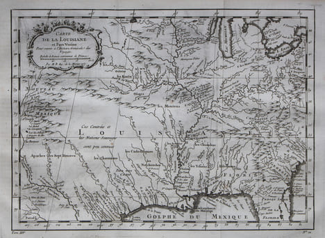 Carte de la Louisiane et pays voisins.. BELLIN (Jacques-Nicolas).