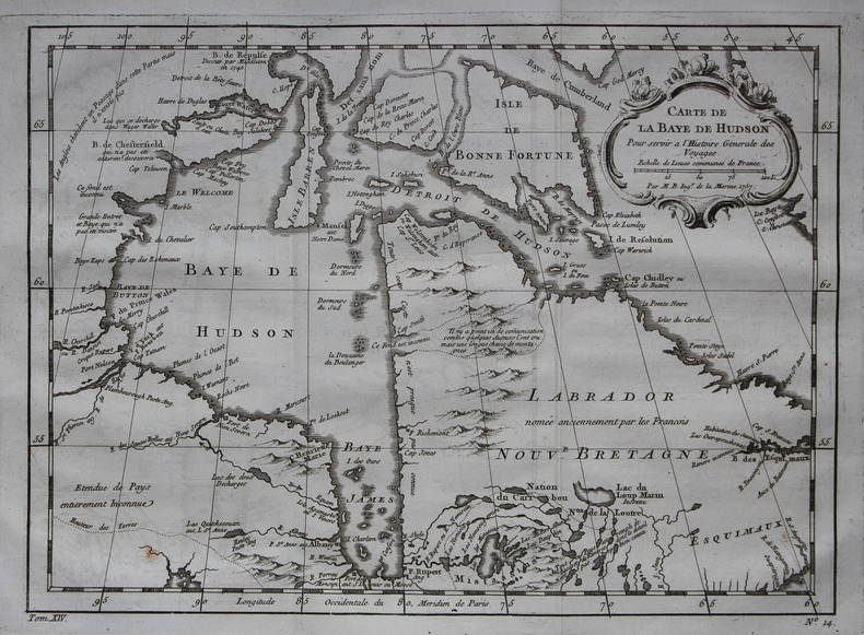  Carte de la Baye de Hudson.. BELLIN (Jacques-Nicolas).