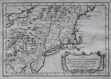 Carte de la Nouvelle Angleterre, Nouvelle Yorck et Pensilvanie.