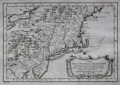Carte de la Nouvelle Angleterre, Nouvelle Yorck et Pensilvanie.