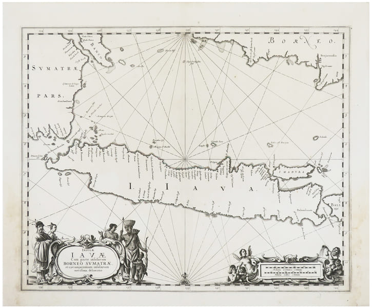  [JAVA] Insul&aelig; Jav&aelig; cum parte insularum Borneo Sumatr&aelig;, et circumjacentium insularum novissima delineatio.. JANSSON (Johannes).