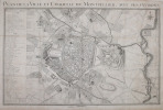  [MONTPELLIER] Plan de la ville et citadelle de Montpellier, avec ses environs.. VILLARET (Jean).