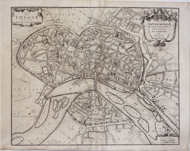 [TOULOUSE] Plan de Tolose divis&eacute; en huict capitoulats.. JOUVIN de ROCHEFORT (Albert).